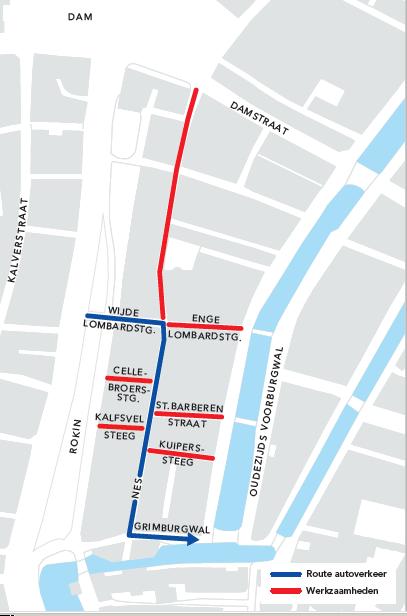 Fase 2: Het noordelijke deel van de Nes (tussen Wijde Lombardsteeg en Dam) en de stegen ten