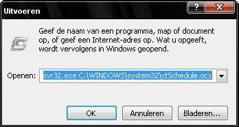 10 TimePlan TIMEPLAN 10 U moet nu enkel nog de activex "ctschedule.ocx" installeren.