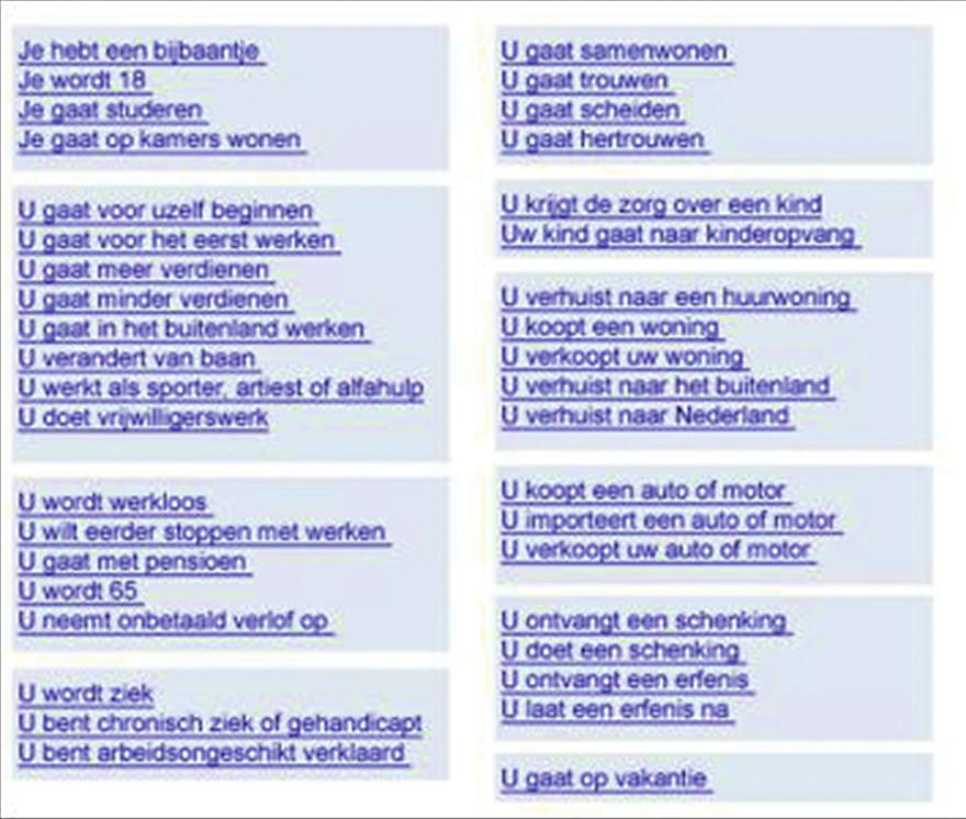 Samenvattng In het algemeen s een webstestructuur gebaseerd op lfe events net beter of slechter dan een thematsche of een gecombneerde structuur.