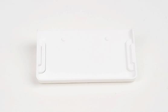 nr. 121007-12102 MODUL-iT dubbele etikethouder type creditcard voor twee kaartjes, witte kunststof, spuitgiet.