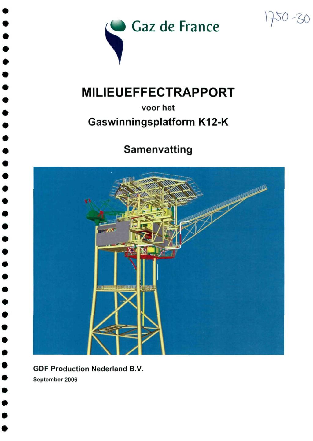 W Gaz de France VpO-50 MILIEUEFFECTRAPPORT voor het