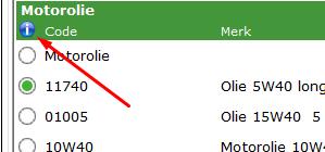 welke motorolie er gebruikt moet worden, klikt u links 2x op het blauwe info