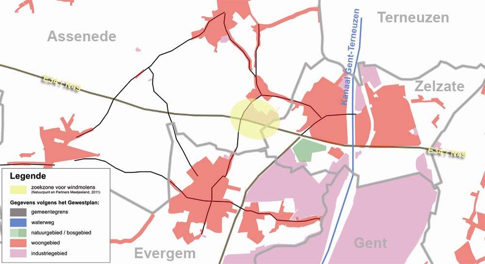 Kaart zoekzone omgeving