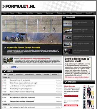 online De webredactie van Formule 1 verzorgt 24 uur per dag nieuwsberichten en live-verslagen vanaf de circuits.