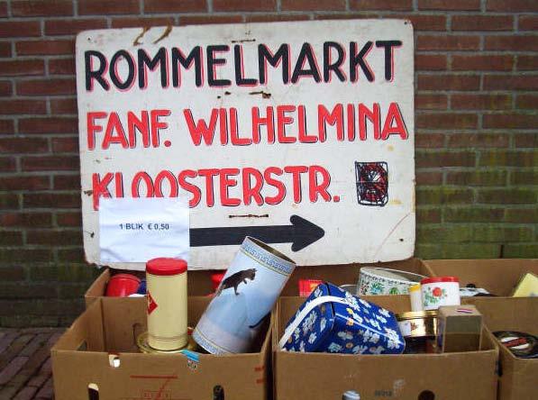 Twee keer per jaar organiseert Fanfare Wilhelmina een rommelmarkt, één in het voorjaar en één in het najaar.