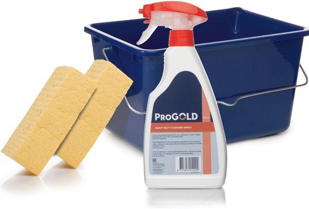 Sterk reinigen 1x 10 liter Sigma StainAway Matt 1x ProGold heavyduty cleaner spray (500 ml) 2x Spontex spons azella 1x ProGold