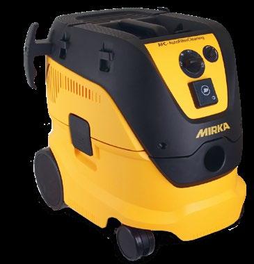 Mirka 1230 L AFC stofzuiger De Mirka 1230 L AFC stofzuiger beschikt over een krachtige 1200 Watt motor, een afzuiging van 250 mbar en een luchtstroom van 4500 liter