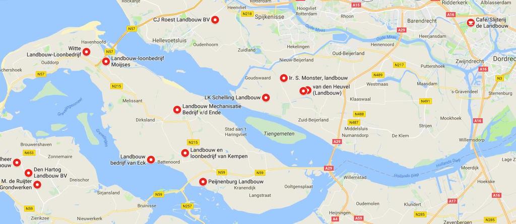 Landbouwbedrijven rond het Haringvliet