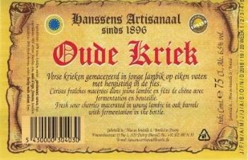 eiken vaten met hergisting in de fles. Oude Kriek Kriek 6% vol.