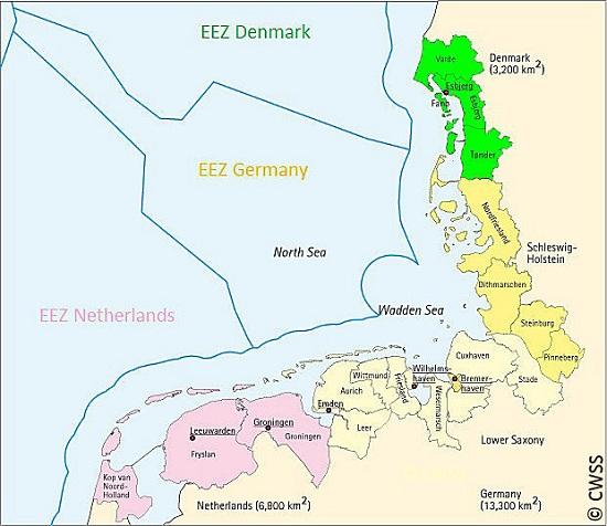 Nederlandse eilanden en de estuaria die toegang geven tot de grote havens horen er NIET bij!
