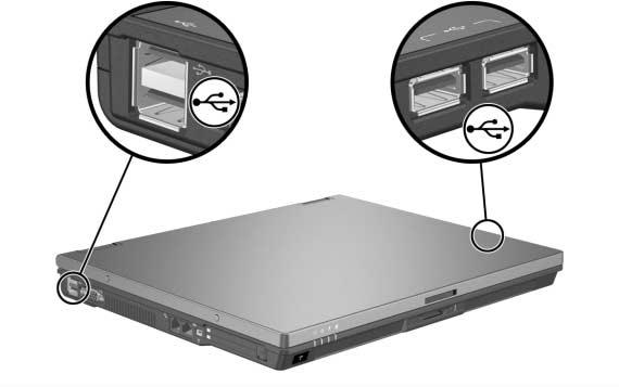 Hardwareonderdelen USB-hubs kunnen worden aangesloten op een USB-poort van de notebookcomputer of een optioneel dockingapparaat (alleen bepaalde modellen), of op