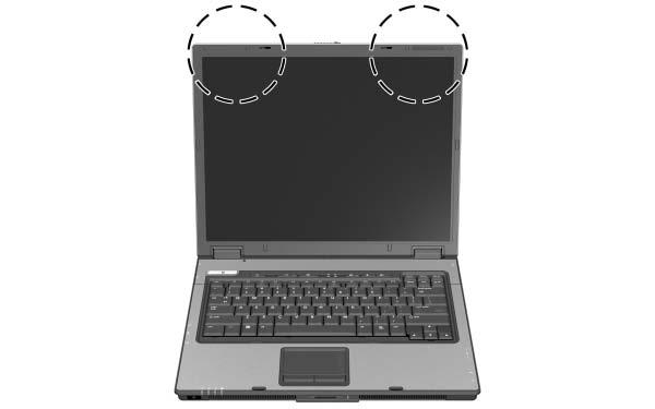 Voorzieningen van de notebookcomputer Antennes voor draadloze communicatie (alleen bepaalde modellen) ÅWAARSCHUWING: Blootstelling aan straling van radiofrequenties.