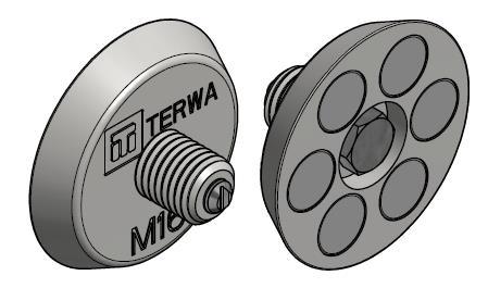 STALEN MAGNETISCHE PLAAT - TPM De platen met TPM-magneten worden gebruikt om de ankers en de hijshulzen op de stalen bekisting te bevestigen.