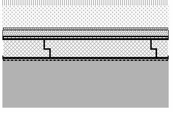 - Ballastlaag (substraatlaag) - Filter - drainage scheidingslaag - Isolatielaag NAAM PRODUCT 1) - Onderconstructie 1) voor type plaat zie tabel 1 Figuur 1c Omgekeerd daksysteem uitgevoerd als daktuin