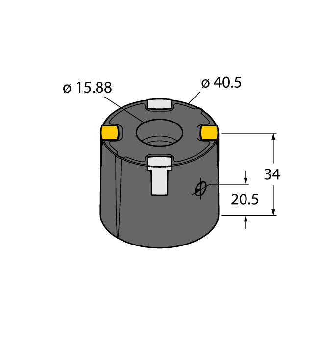 40 mm BTS-DSU35-Z03 6900231 opbouwset voor dubbelsensoren voor grotere actuatoren: Ø schijf en veerring max.