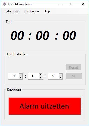 Is de tijd afgelopen, dan klinkt het gekozen alarmmelodie door de boxen en verschijnt er een grote knop Alarm uitzetten aan de onderkant van het scherm. T is wel duidelijk wat deze knop doet, toch?