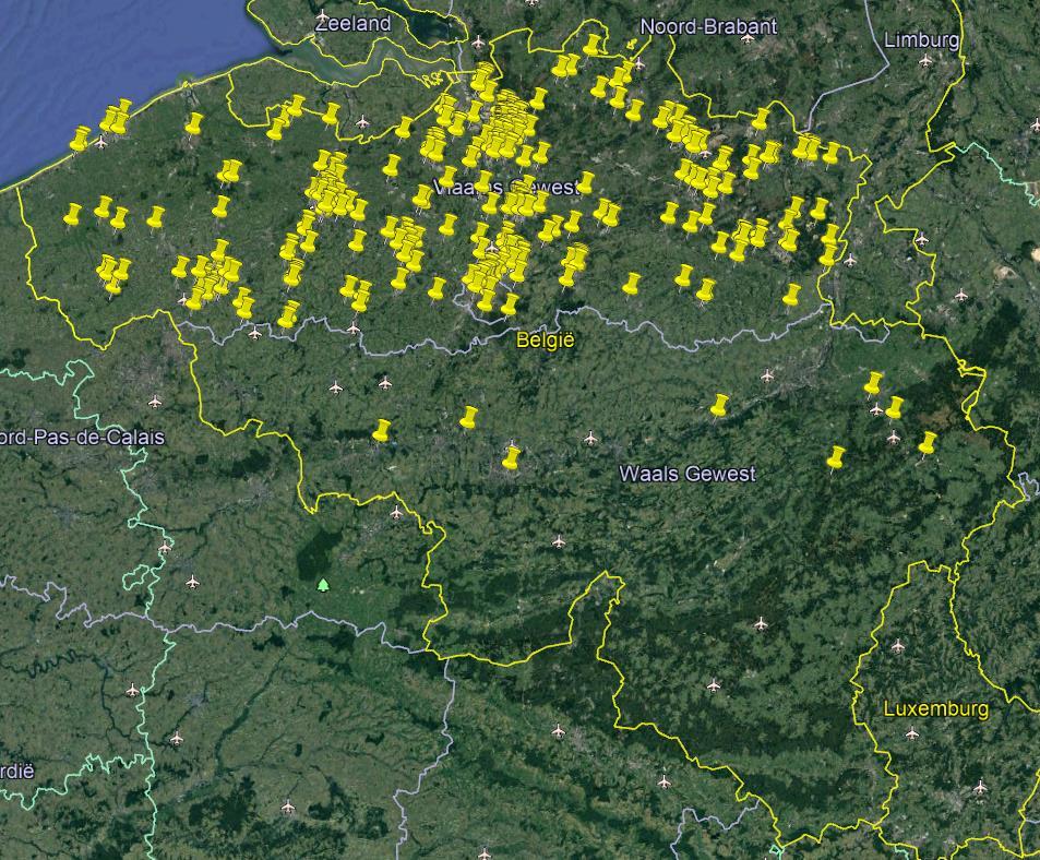 Overzichtskaart Onderstaande kaart toont de geografische spreiding van de in 2017 verwerkte dossiers. Zoals duidelijk op de kaart te zien is wordt de wetgeving i.v.m.