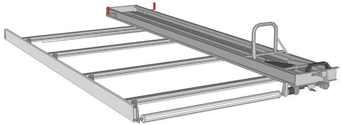 The ladder rack rail can be mounted on the right or left side.