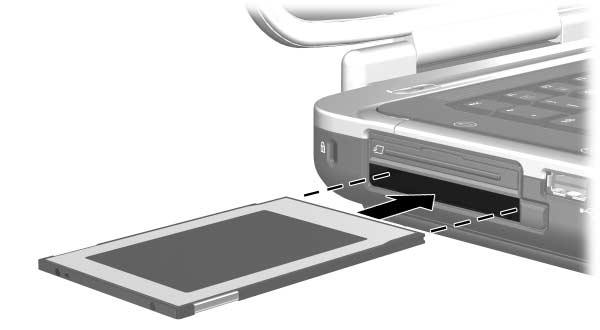 PC Cards en ExpressCards 2. U plaatst een PC Card als volgt: a.