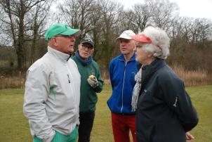 Captainsdagen 2016 Poule SA 21 maart 2016 de Lage Mors Birdies Hermien Hofmans-Assink (Lage Mors), Pieter van den Bergh (Staan en Slaan s2), Albert van der Berg (de Hildenberg) en Frank van Eck (Lage