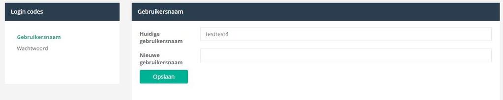 8.2 Login codes wijzigen In uw Profiel kunt u zelf de inloggegevens wijzigen. Zowel de Gebruikersnaam als het wachtwoord kunt u aanpassen.