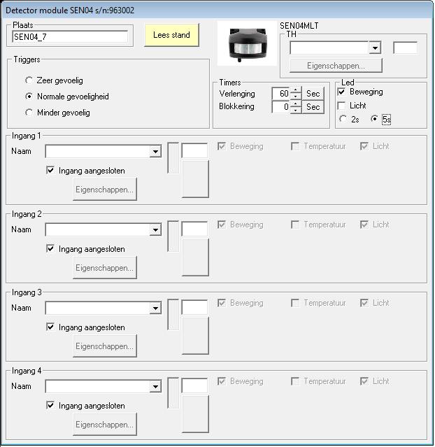 4.8 Bewegingsdetector configureren (MDX01 of SEN04MLT) 4.8.1 Specificaties De MDI01 is een detector voor BINNEN, met een regelbare hoek en een inwendige lichtsensor.