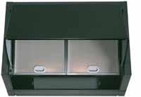 E bediening met druktoetsen LED verlichting (warm wit) 2 aluminium cassettefilters (geschikt voor met behulp van koolstoffilter 31028 geschikt voor recirculatie (los te bestellen 12,- per stuk, 1