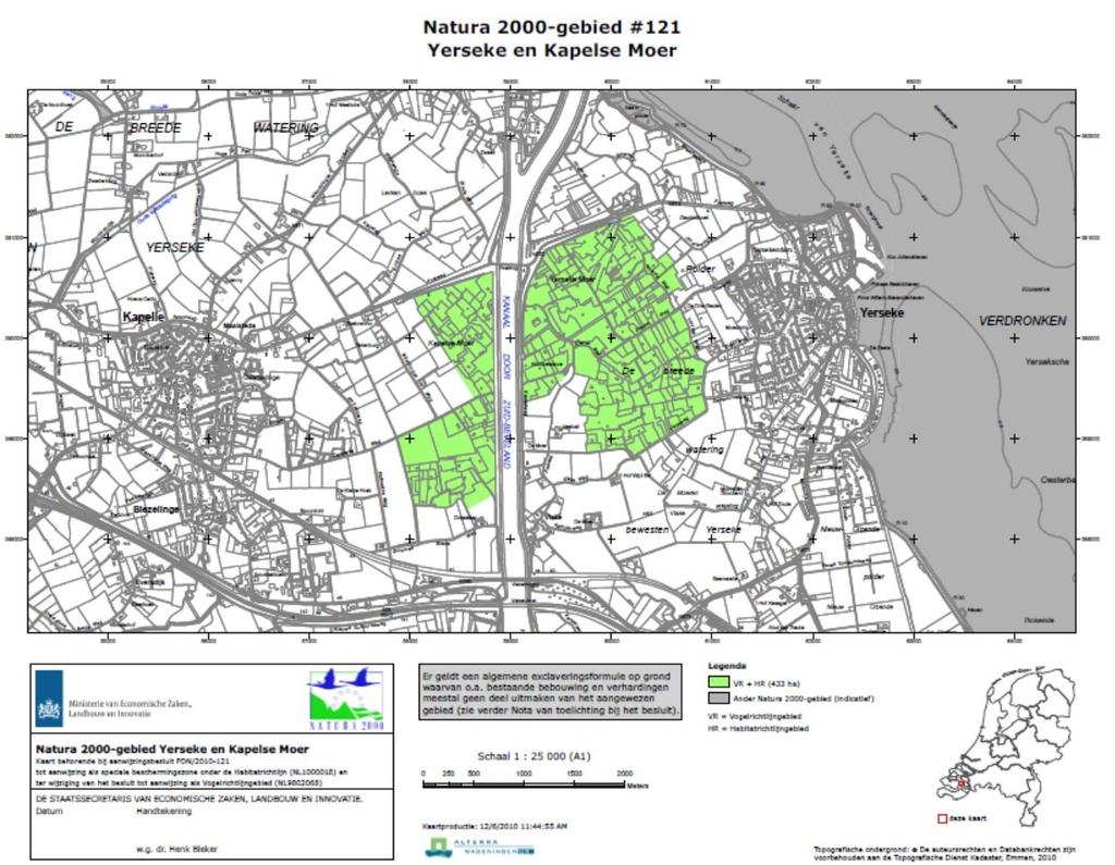 Bijlage A Kaart begrenzing Natura 2000-gebied Yerseke en Kapelse Moer