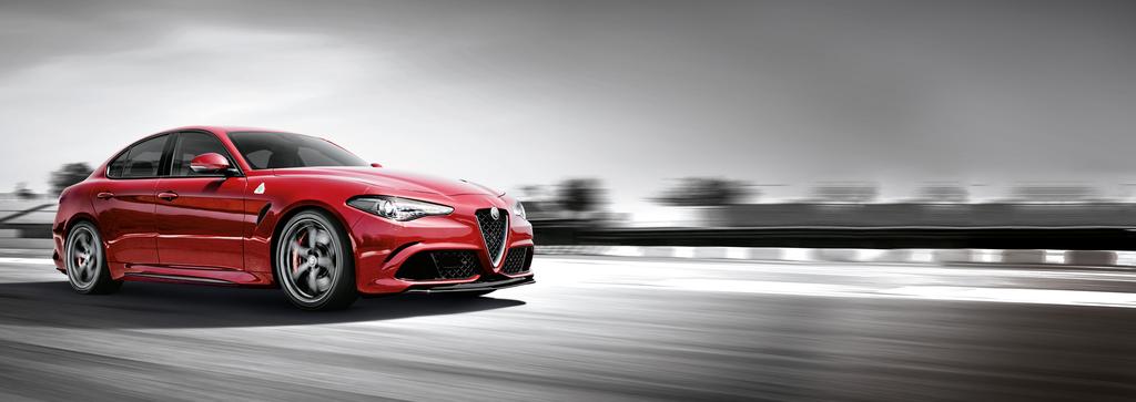 GIULIA QUADRIFOGLIO (L/100 KM): 9,2 NEDC 2.0 (G/KM): 212 NEDC 2.0 RIJPLEZIER HERUITGEVONDEN. De Giulia Quadrifoglio is de krachtigste Alfa Romeo ooit voor gebruik op de openbare weg.