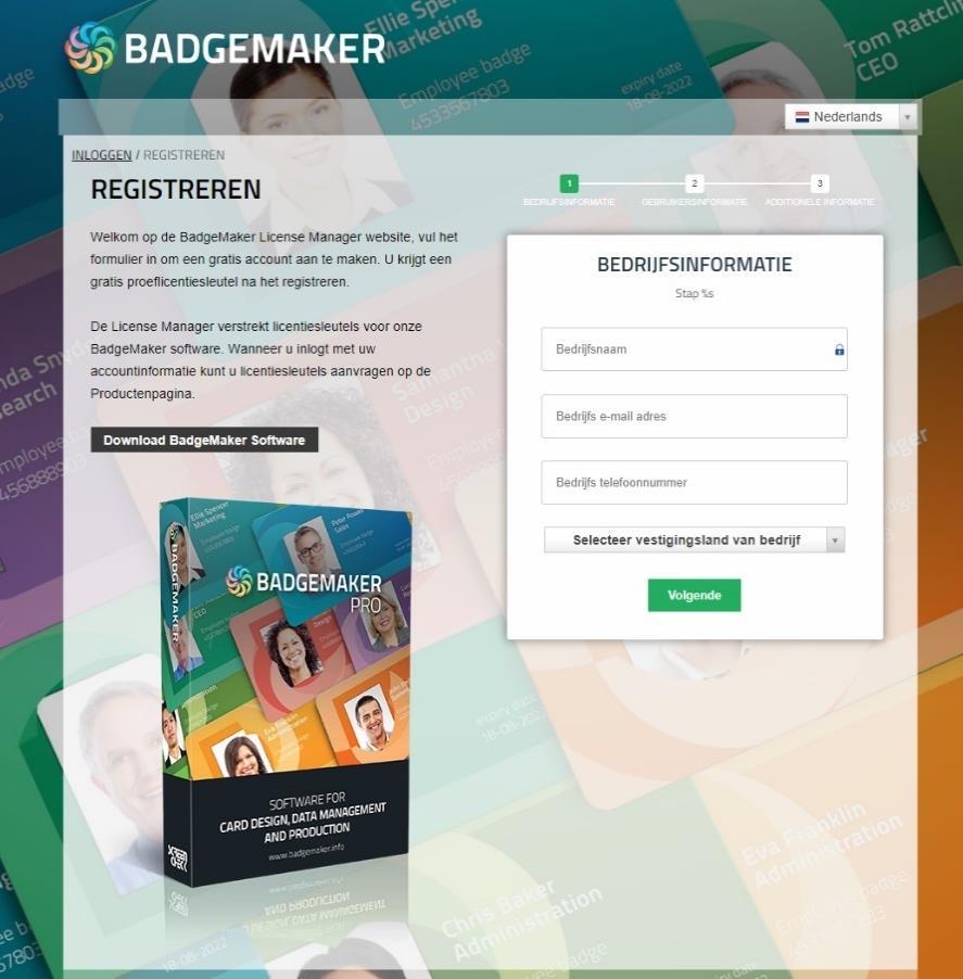 Hoe u een BadgeMaker license key kan aanvragen en ontvangen. A. Wanneer u de License Manager website bezoekt zult u eerst een loginpagina zien.