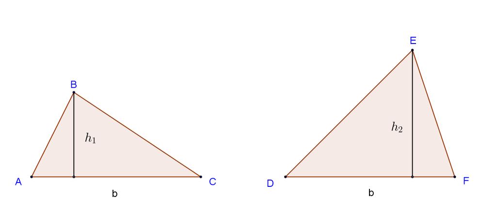 2.3.4 Als twee driehoeken dezelfde basis hebben dan verhouden hun