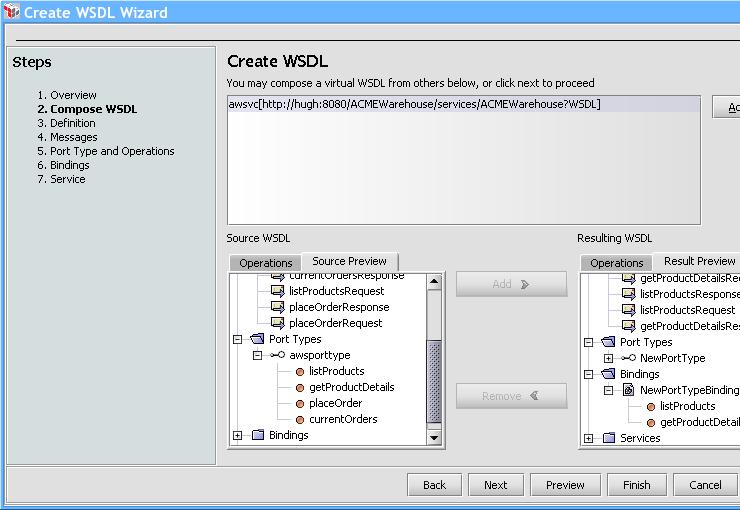 Webservice virtualisatie Voorbeelden: WSDL s genereren obv XML Managen WSDL versies Genereren van samengestelde WSDLs Service endpoints zelf