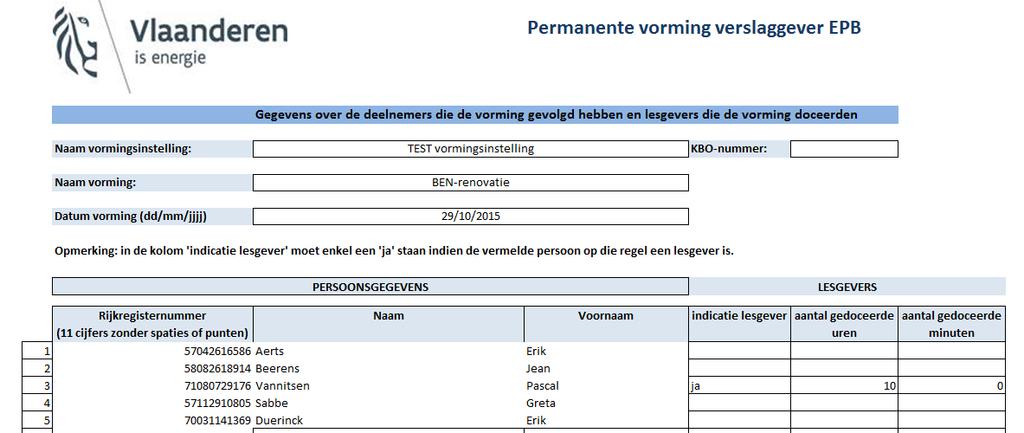 36 - Indicatie lesgever: enkel op ja te zetten als de betrokken verslaggever ook lesgever is.