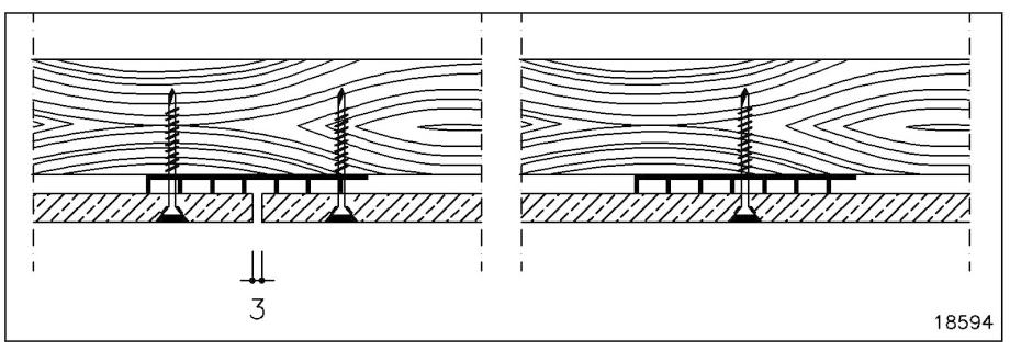 2) Horizontale draaglatten voor dakrand De waterdichting van de voeg en de ventilatie achter de plaat worden bewerkstelligd door een UV-bestendig PVC ventilatieprofieltje.
