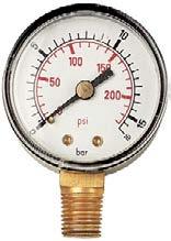 .00 23 Manometer. Met onderaansluiting. Manomètre. Avec prise radiale. Art. code Aansl./Racc.