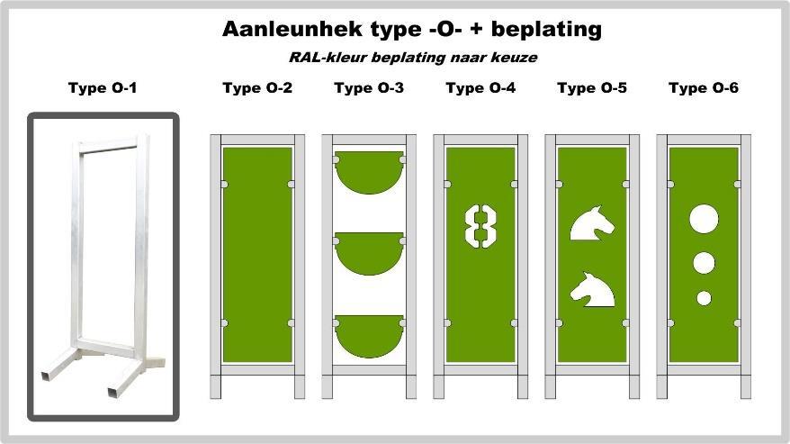 (vervolg) Aluminium aanleunhekken (excl. BTW) (incl. BTW) 100.1106 Type -B-, brute aluminium, kunststof sleutelgatprofiel 107,00 129,47 100.