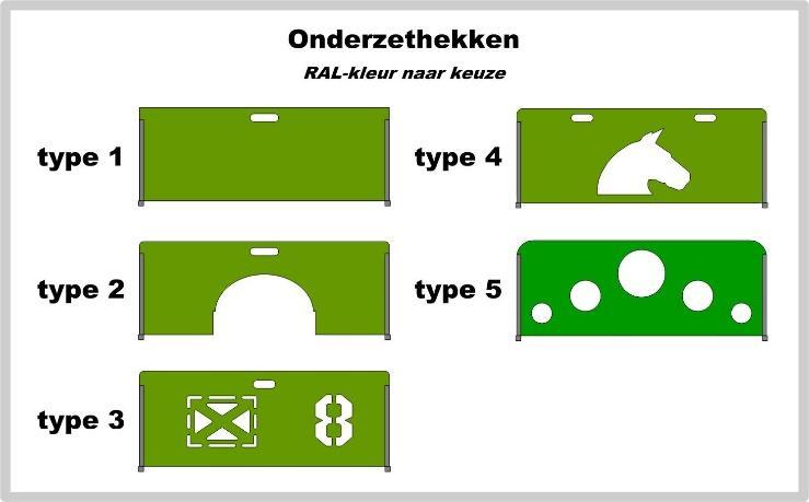 1406 Onderzethek type 3, geschilderd 1 kleur, met voeten 121,00 146,41 100.