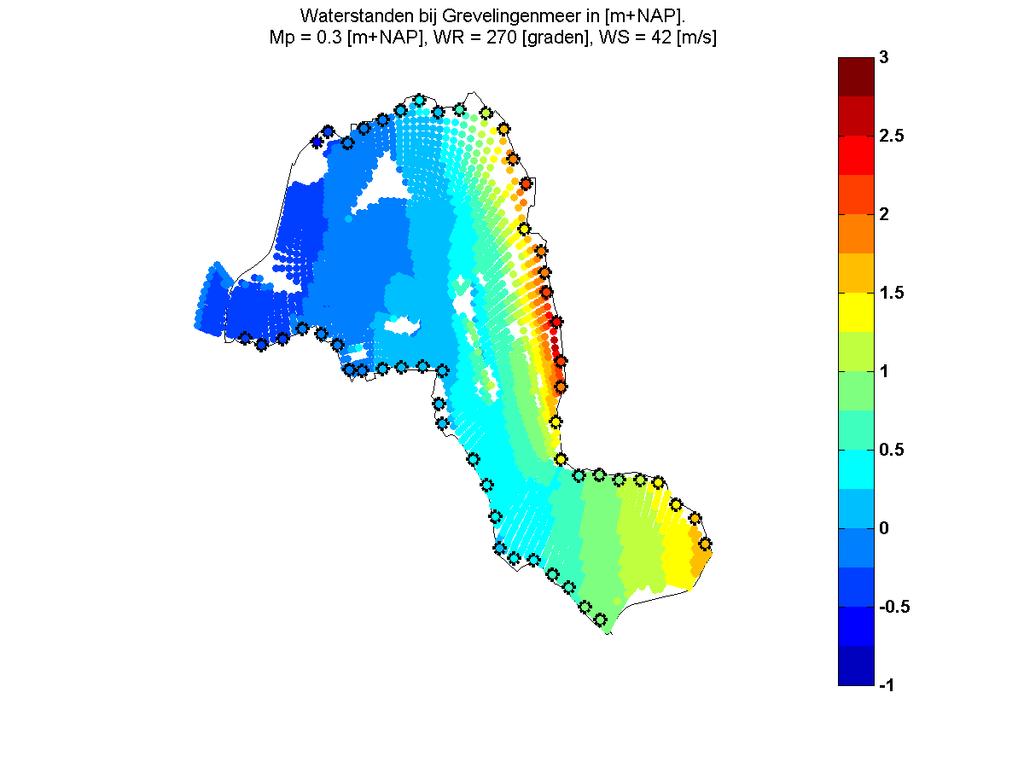 november 2008 Achtergrondrapport HR categorie c-keringen Grevelingen 4 Resultaten 4.2.1 WAQUA Per locatie zijn figuren gemaakt waarbij de waterstand op de betreffende locatie per windrichting is weergegeven als functie van het meerpeil en de windsnelheid.