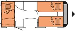 200 mm Aantal slaapplaatsen (volwassenen / kinderen) 3 Bedmaat voorzijde (lengte x breedte) 2.000 x 792 / 1.895 x 792 mm Bedmaat achterzijde (lengte x breedte) 1.942 x 1.