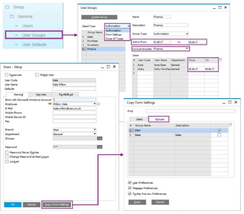 Bevoegdheden in SAP Business One versie 9.