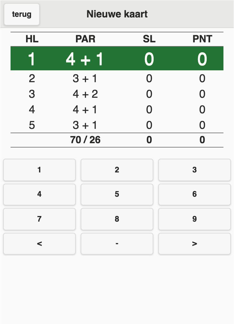 Scorekaart invoeren na een wedstrijd