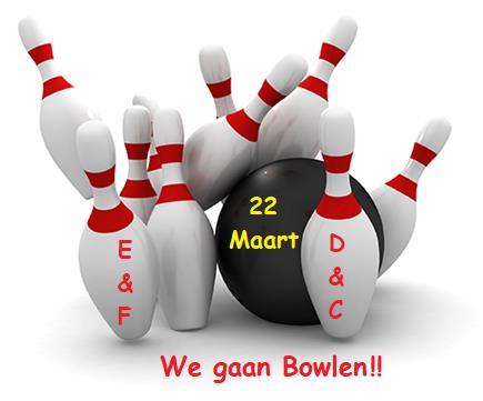 Activiteiten Bowlen met F t/m C-teams Op vrijdagavond 22 maart gaan we met alle F t/m C-teams bowlen bij 't Karrewiel! Gezellig bowlen met jouw teamgenoten en andere teams! We hebben al meer dan 60(!