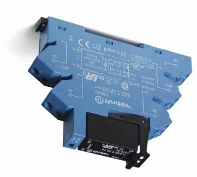 Serie 38 - Interfacerelais (SSR) 3-5 A 38 Interfacerelais, SSR-uitgang tot 5 A, 14 mm AC of DC aansturing Uitvoering voor lange stuurleidingen Uitvoering met optocoupler Interfacerelais met