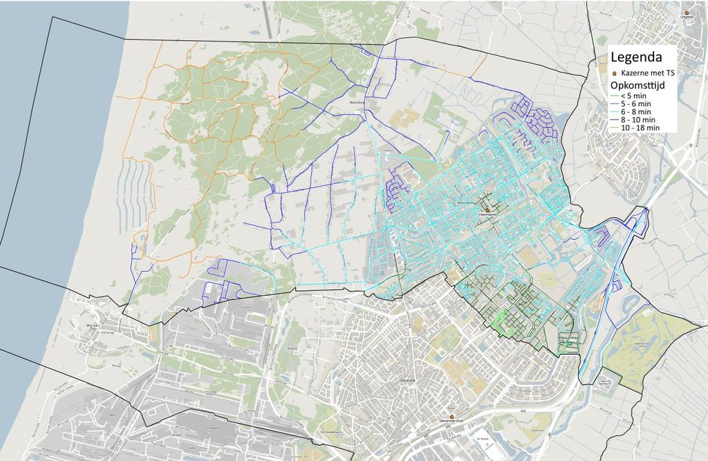 Preparatie & Nazorg Operationele Voorbereiding 2 Bereik tijdsnorm TS In de onderstaande kaarten is weergegeven welke delen van de