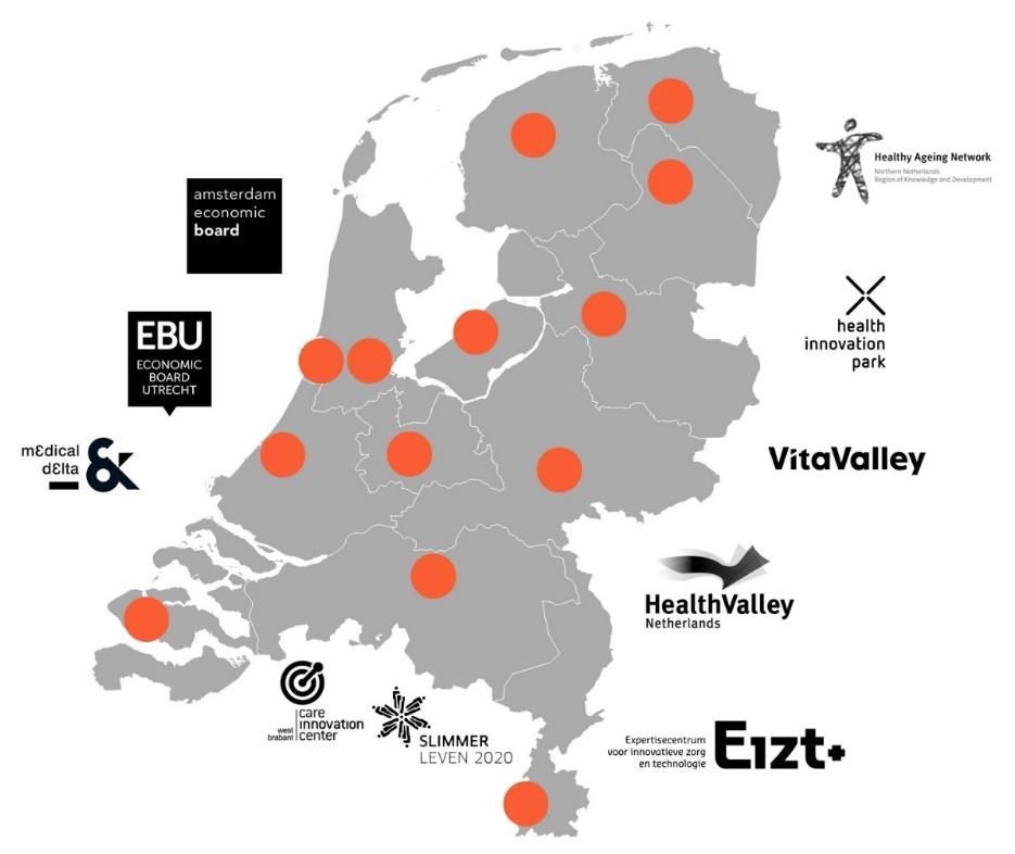 Uitgebreid netwerk Nl & regionale partners Het ZorgInnovatie.