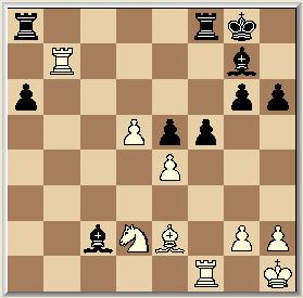 Hier moest een uitweg worden gezocht, na de 16e zet van Zwart (Lf5). Niet alleen deze praktische opgave lag er, ook de beschikbare tijd tot zet 36 was niet hoopgevend, iets meer dan 1 minuut.