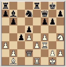 De zwarte dame moet worden ingeleverd, of anders: 24, e5 25. Txh5+, gxh5 26. Dg5 En dat was 0-3 achter. Het Schiedamse Zwarte Paard steigerde en wilde voorwaarts!