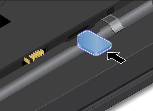 4. Steek de nieuwe micro-sim-kaart stevig in de sleuf totdat u een klik hoort. 5. Installeer de batterij. Zie 'De batterij verwisselen' op pagina 63