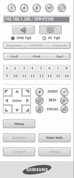 ( )> en het gewenste pad op te geven. Bij Windows Vista en 7 is het standaardpad voor het opslaan van de bestanden C:\users\(gebruikers-ID)\AppData\LocalLow\Samsung\DVR Web Viewer\VideoClip\.