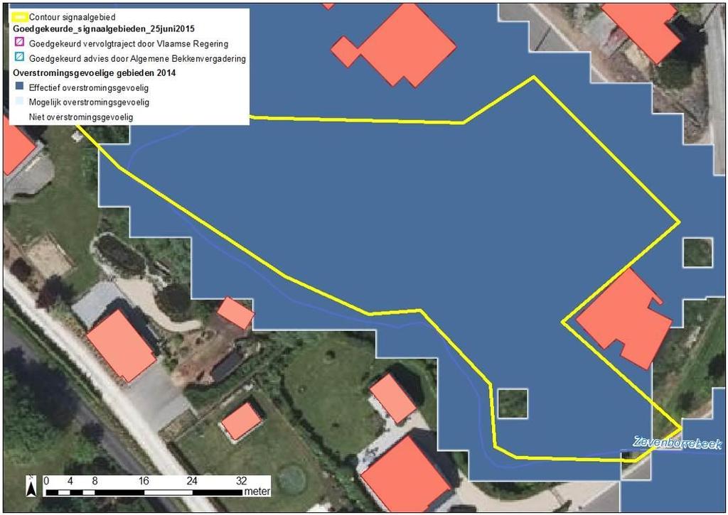 3.2 Bespreking watersysteem Het volledige signaalgebied kent een grote tot middelgrote overstromingskans.